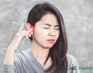 young women suffering from tinnitus